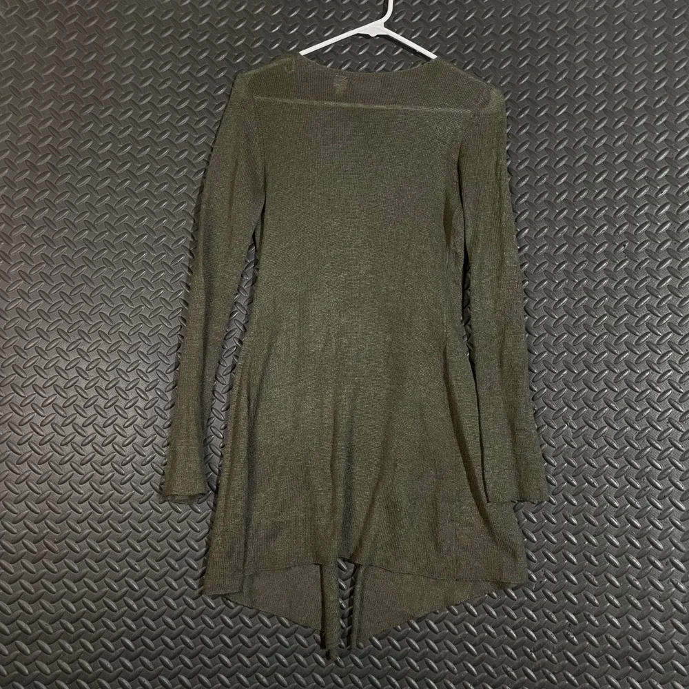 Acrobat Women's Dark‎ Green Silk Cashmere Knit Open Front Cardigan Sweater Small